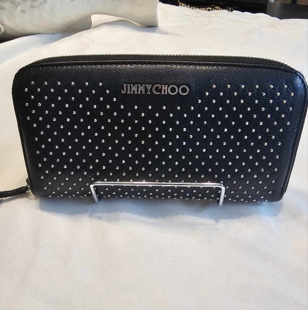Jimmy Choo Filipa Microstud Leather Wallet